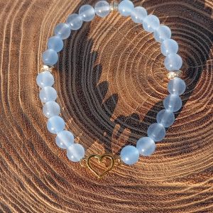 Bracelet en Calcédoine Bleue – Communication, Apaisement & Douceur Émotionnelle