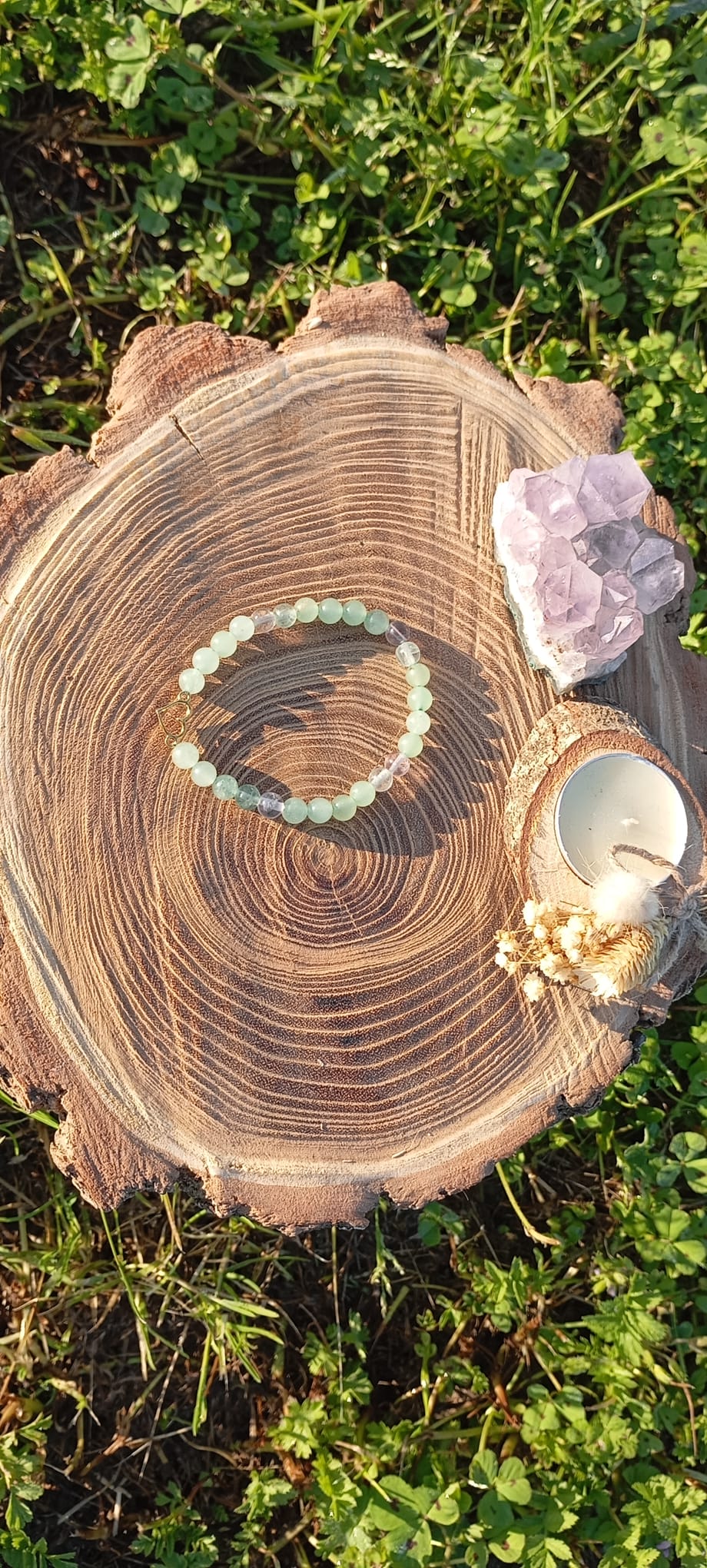 Bracelet Énergétique Fluorite & Aventurine – Protection, Créativité & Harmonie