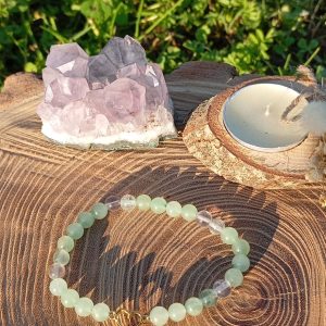 Bracelet Énergétique Fluorite & Aventurine – Protection, Créativité & Harmonie
