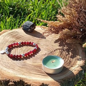 Bracelet en Hématite & Grenat – Vitalité, Confiance & Stabilité Émotionnelle