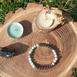 Bracelet en Hématite & Jasper Shawston – Protection, Harmonie & Sérénité Émotionnelle