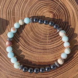Bracelet en Hématite & Jasper Shawston – Protection, Harmonie & Sérénité Émotionnelle