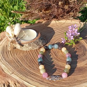 Bracelet en Tourmaline Multicolore – Harmonie, Guérison & Unité Corps-Esprit
