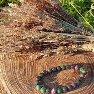 Bracelet en Tourmaline Prune – Concentration, Guérison & Équilibre des Chakras