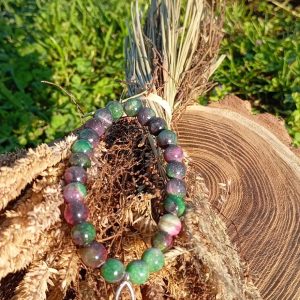 Bracelet en Tourmaline Prune – Concentration, Guérison & Équilibre des Chakras