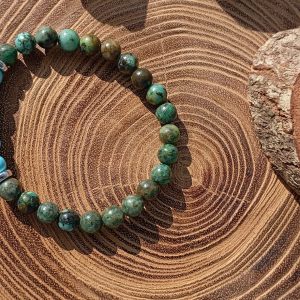 Bracelet en Turquoise & Turquoise d’Afrique – Apaisement, Courage & Régénération Émotionnelle